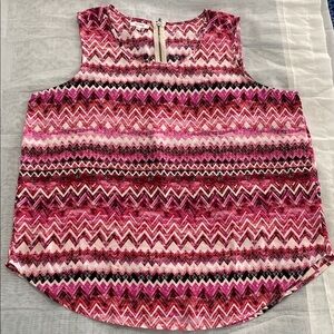 Maurices Pink and Red Boxy Graphic Tank Top